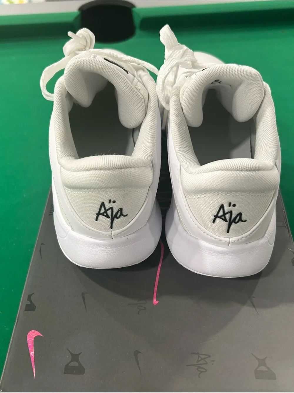 Nike Kids White Sneakers with Black Swoosh Accent